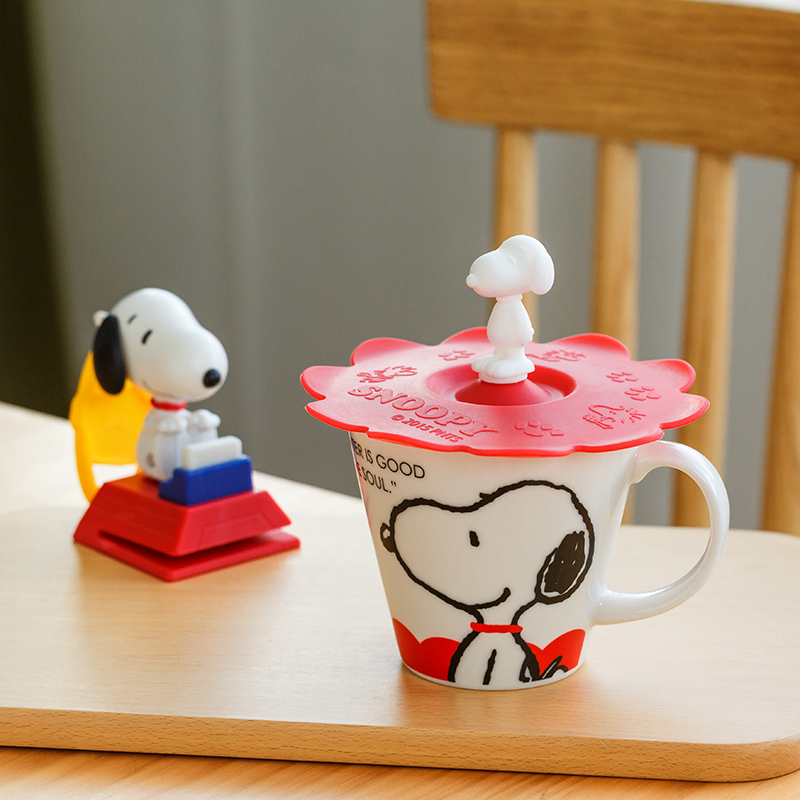 SNOOPY SNOOPY, Charlie brown, the import mark glass ceramic cup with cover domestic cartoon cup ultimately responds cup