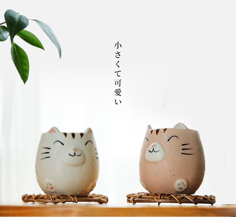 Japanese coarse ceramic keller cup home import cat is hand - made cup coffee cup couples children ceramic cups of water