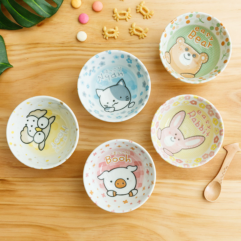 Express cartoon always home children bowl meal plate of Japan to import the ceramic glaze color children tableware to eat bread and butter