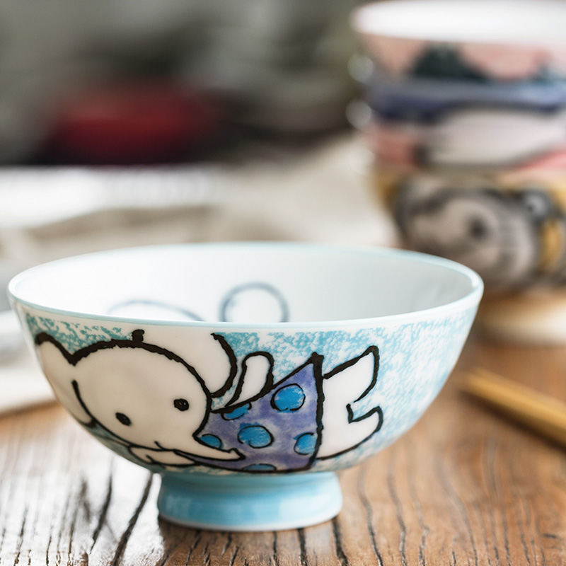 Express little ceramic bowl bowl of Japanese dishes to eat small bowl with rice bowls bowl of soup bowl bowl set children cartoon bowl