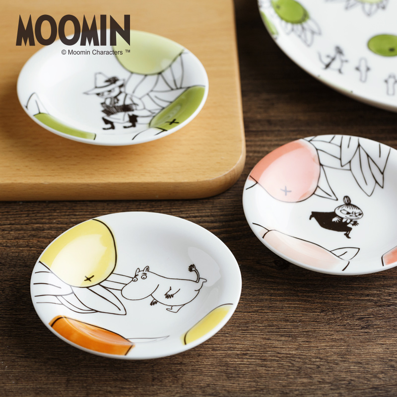 Moomin Moomin express cartoon plate suit Japanese imports ceramic plate plate snack plate of children 's tableware