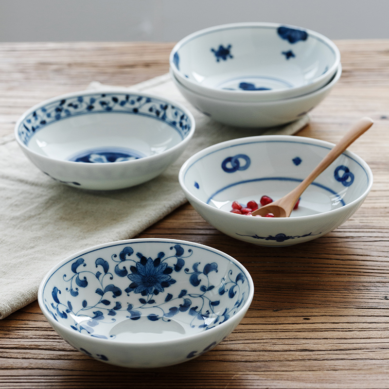 Japan blue winds don ceramic bowl home eat to use Japanese - style tableware mercifully rainbow such use to pull a rainbow such as bowl bowl bowl of soup bowl rainbow such use