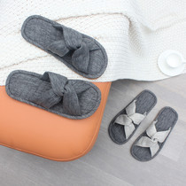 Household indoor summer couple cool drag home men and women beef tendon bottom non-slip floor Soft bottom slippers cotton and linen breathable four seasons
