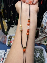 High-grade Hetian jade pendant lanyard hand-woven necklace rope jade pendant hanging neck rope safety buckle lanyard men and women