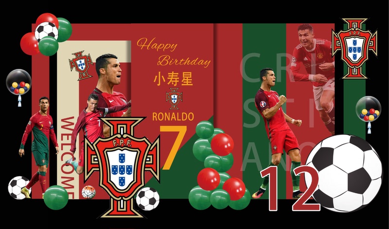 Cristiano Ronaldo Football-Themed Boy's Birthday Party 12Th Birthday Party Background Material in Psd Format
