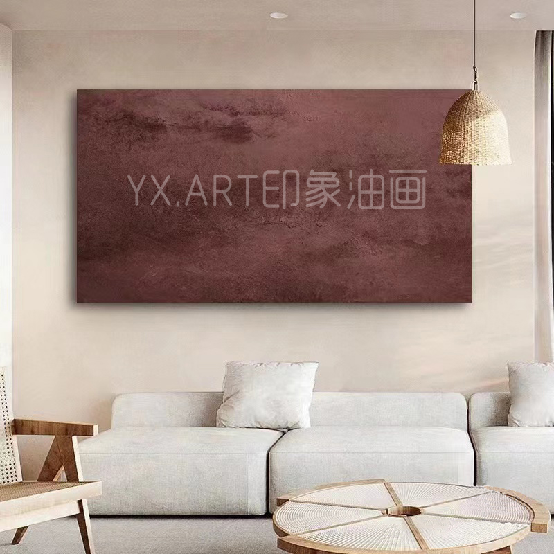 Hand painted oil painting Living room Living in abject poverty Silent Wind abstract Decorative Painting Eurostyle Genguan Wine Red Pure and Luxurious And Luxurious Hang Painting-Taobao