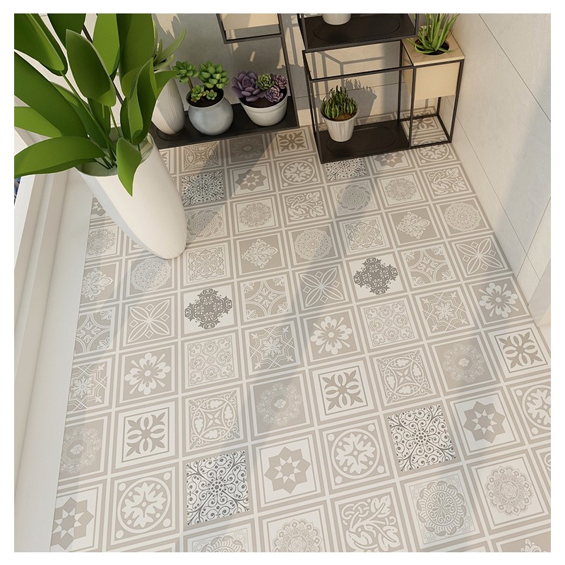 Floor stickers Self-adhesive Kitchen special thickened powder room waterproof floor stickers Bathroom toilet Nordic style shower room