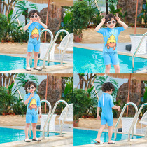2021 new childrens swimsuit sunscreen boys one-piece cute swimwear Korean baby boy quick-dry swimsuit