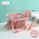 Розовый [30 зажимов корзины] с ручкой