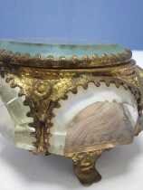 vintage antique genuine French 18-century bronze gilded crystal handmade box artwork