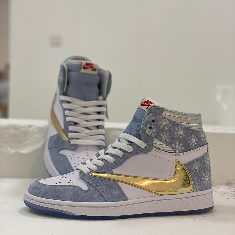 AJ1 Frozen High Top Barb 21Kcustom Sneakers Custom Sneakers Change Leather Made of Rabbit