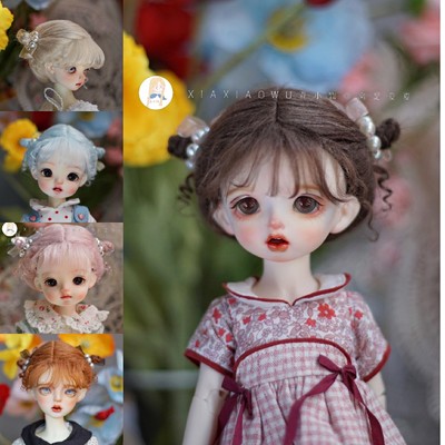 taobao agent Xia Xiaowu BJD Roll ball head BJD6 points OB11 Barcelona Panny's treasure box doll wig