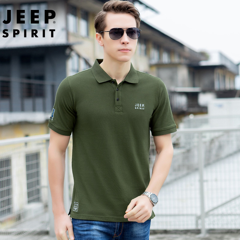 Tên tuổi lớn jeep jeep là soái hạm truy cập t-shirt ngắn tay bông ve áo áo polo đang giải phóng mặt bằng thương hiệu của nam giới