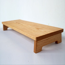 Computer monitor booster stand display pad overhead base office desktop storage shelf solid wood simple