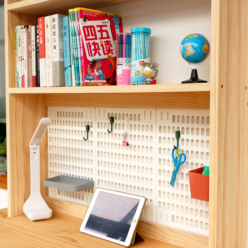 Desktop shelf bookshelf solid wood multi-layer storage student desk wall simple bookcase free of punching hole board