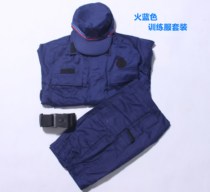 New Summer Training Clothing Winter Training Clothing Set Flame Color Dark Blue Hat Woven Belt Workout Clothing