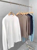 Хорошие товары Bi Single Tide USA Cotton USA Cotton American Cotton осень и зимние мужчины с длинным рукавом основной T -мала -нижняя дно 2132