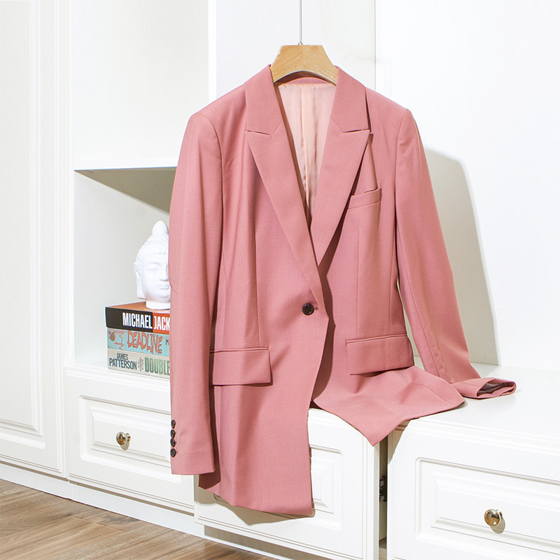 Good goods small quantity Classic a small button body appears thin and comfortable finished wool suit female q