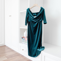 Gorgeous vintage dark green velvet sexy intertwined strapless stretch dress dress dress