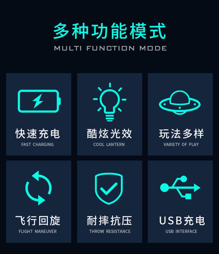 【抖音同款UFO】会飞的飞行指尖陀螺回旋飞行球磁悬浮感应飞行器详情2