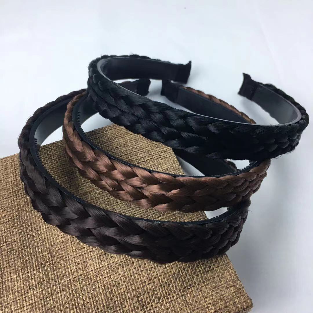 Wig Hair Stirrup Korea Ornament Hemp Flower Braid With Teeth Non-slip Hair Stirrup Press Hair Wide Side Head Stir-card Adult Woman-Taobao