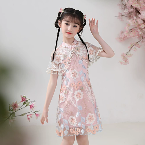 Летнее детское ханьфу, воротник, ципао, тонкая летняя одежда