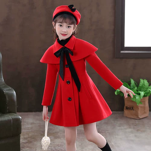 Шерстяной пуховик, куртка, детское зимнее демисезонное шерстяное пальто, коллекция 2023, в западном стиле, увеличенная толщина