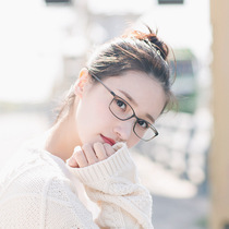 South Korean imported plastic steel ultra light box Eye frame frame female fit for round face large face eye myopia can fit height number