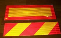 Reflector truck tail reflective sign plate twill red yellow reflector a pair of aluminum plate 130*59