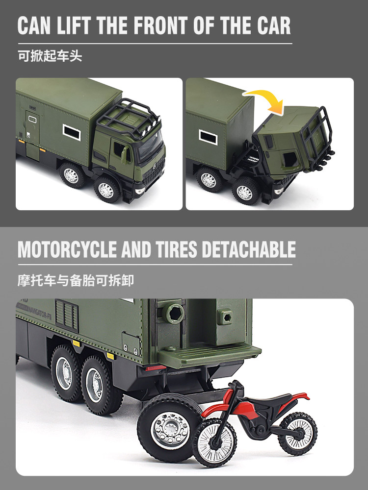 1:24 Nomadison Rv Alloy Police Car Toy Vehicle Realistic Collectible Mercedes-Benz Unimog Off-Road Vehicle Model