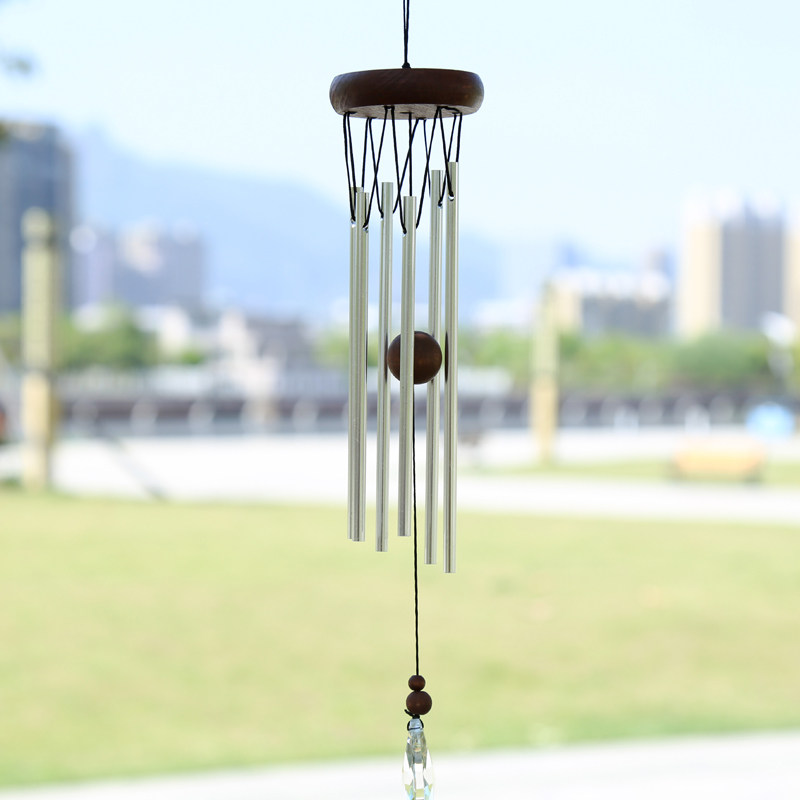 Crystal wind chimes hanging metal multi-tube solid aluminum rod Children's room Girls ' bedroom small fresh window side pendant