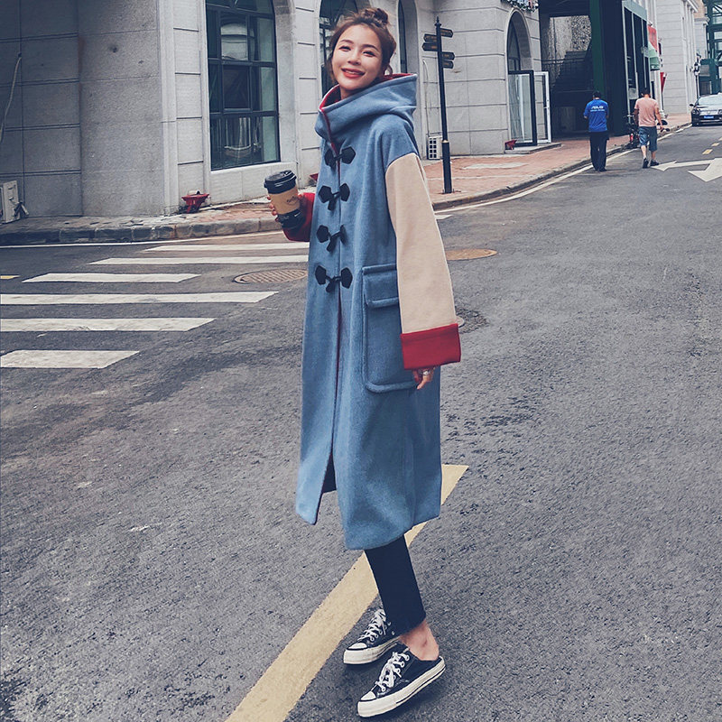 Horn buckle fur coats women winter 2020 new medium long version Academy wind Korean version easy to even cap