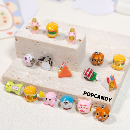 Милые большие отверстия из сплава, сделай сам, разноцветные украшения из бисера, обувь DIY Crocs, аксессуары для одежды, свободные бусины, ручное ожерелье, ремешок для мобильного телефона