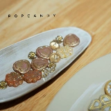 捷克琉璃棕咖黄色系DIY手链项链耳环复古手作进口琉璃珠小众材料