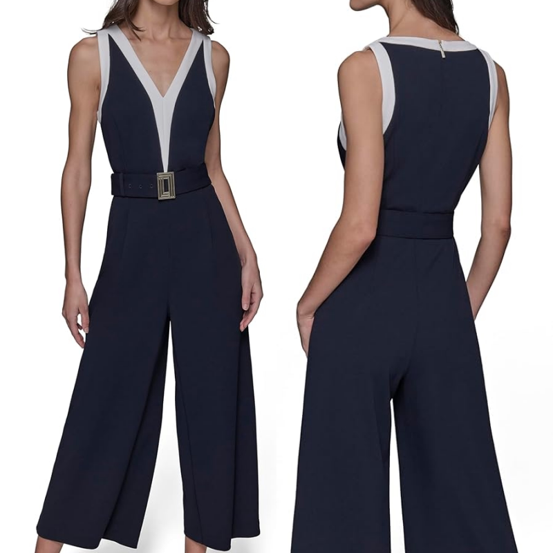 Grandpa Chunyuan Is Capable and Classy~ Draped Navy Blue Classy Workwear Jumpsuit, Wide-Leg Elegant Trousers Grandpa Chunyuan Is Capable and Classy~ Draped Navy Blue Classy Workwear Jumpsuit, Wide-Leg Elegant Trousers