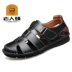 Ông già đi giày nam mùa hè Baotou dép rỗng Giày da nam đi biển - Sandal giày sandal nam Sandal