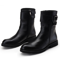 Spring and autumn style Mongolian riding boots mens long leather chimney boots Martin boots mid-high waist winter Tibetan leather boots