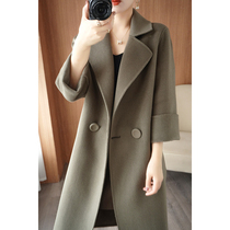 2023 new autumn and winter high-end bifacial cashmere big coat with a 100% wool coat and a thickened jacket