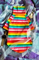Hairless cat clothes Sphinx custom German spring and winter new pet dog high collar stretch baby cotton stripes