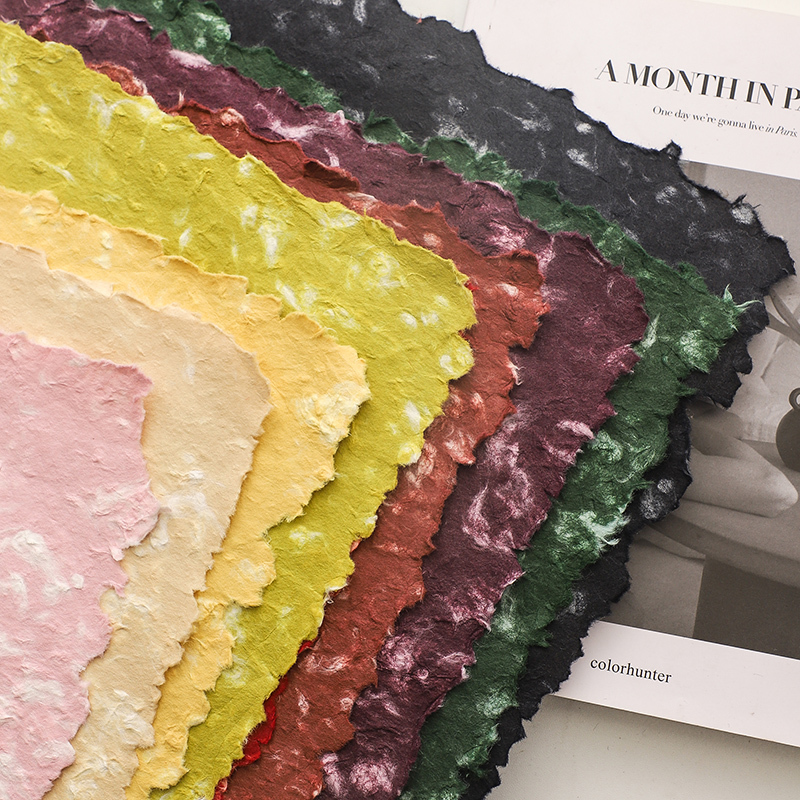 Handmade Two-Color Dongba Paper Texture Paper Art Gift Lantern Paper Specialty Paper Wrapping Paper Floral Paper A4 A5 Vintage Traditional Craft Wallpaper Book Wrapping Paper Lampshade Painting Handmade Materials Colored Paper