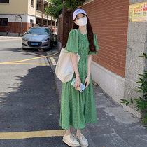 Legal Style Balloon Reduction Age Gentle Wind Super Fairy dress Summer Senteo Loose Green Polo Dot Superior Sencha Tea Hysteria