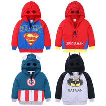 Boy Spider-Man Clothes Mens Treasure Coat Early Autumn 2021 New Childrens Cardigan Sweater Autumn Clothes Tide Cool