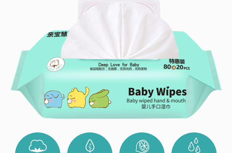 Khăn lau trẻ sơ sinh Trẻ em lau tay 100 khăn ướt 10 túi lớn có nắp giấy ướt bobby