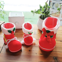 Childrens gift candy packaging bag Christmas decoration Christmas boots gift bag candy box flocking boots