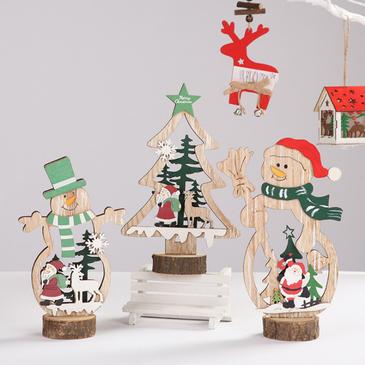 Wooden Christmas Christmas Tree Seniors Desktop Swing Piece Christmas Decorations Room Desk Face Decoration