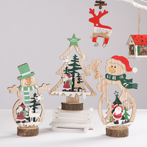 Wooden Christmas tree old man desktop ornaments Christmas decorations room office desktop decoration
