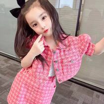 Girl Net Red Suit Skirt Summer Dress Foreign Air Children Little Incense Style Son Two Sets 2022 New Little Girl Short Sleeves