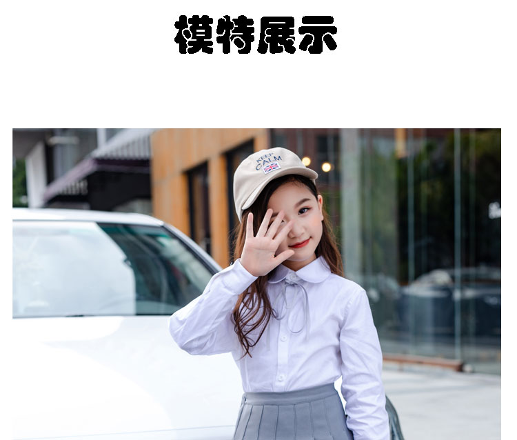 Trẻ em mặc áo sơ mi nữ mới của Hàn Quốc Trắng Big Boy Áo dài tay Trường tiểu học hoang dã Trang phục đồ cho bé gái
