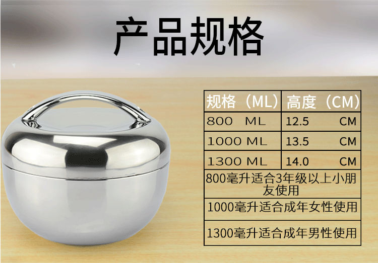 Hộp cách nhiệt bằng thép không gỉ hai lớp đặc biệt Hộp cách nhiệt Hộp cơm trưa cho học sinh Hộp cơm trưa hình quả táo Hộp cơm trưa cho trẻ em - Hộp cơm điện sưởi ấm hộp cơm cắm điện bear