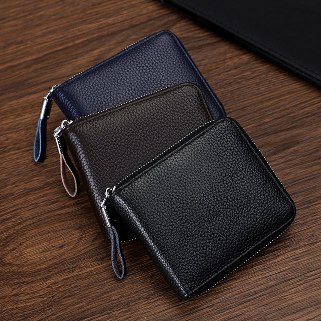 Driver's Licence Leather Case ຫນັງແທ້ຂອງຜູ້ຊາຍ Zipper Multi-Function Card Holder Wallet ID Case Driving License Integrated Driver's License Book